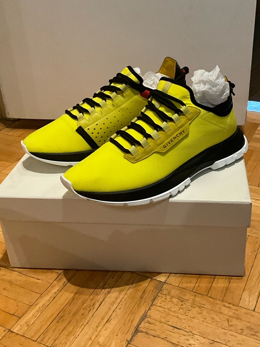 Givenchy Neon Yellow and Black Runner Sneakers